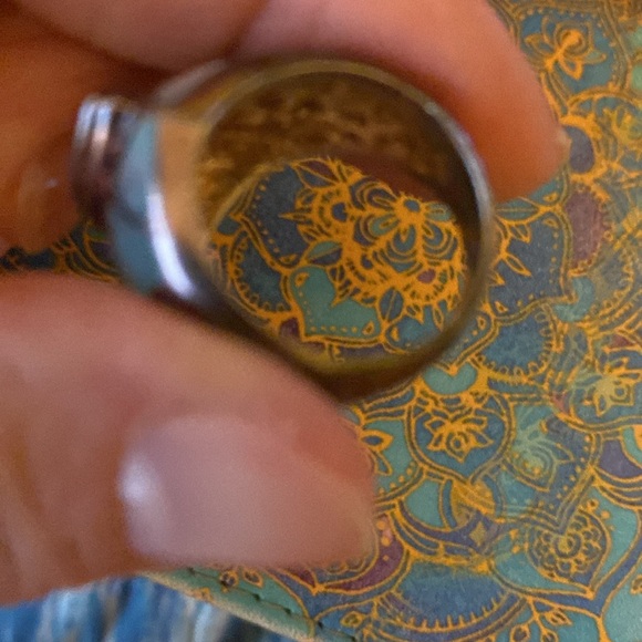 Made in Thailand CNA Sterling Silver 925 ? Inlay with blue Quartz Vintage - Picture 3 of 6